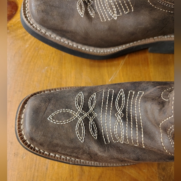 White Wolf Brown Embroidered Cowboy Boots Viboron Mexico 6 - Picture 7 of 13